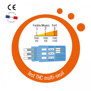 Boîte de 8 tests de drogue urinaire à 3 seuils pour cannabis