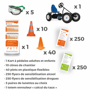 Pack de prévention aux dangers de l'alcool et des drogues au volant.