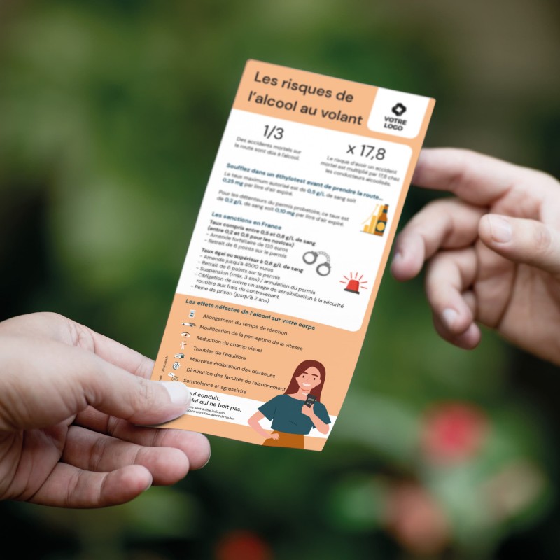 flyer de sensibilisation aux dangers de l'alcool au volant