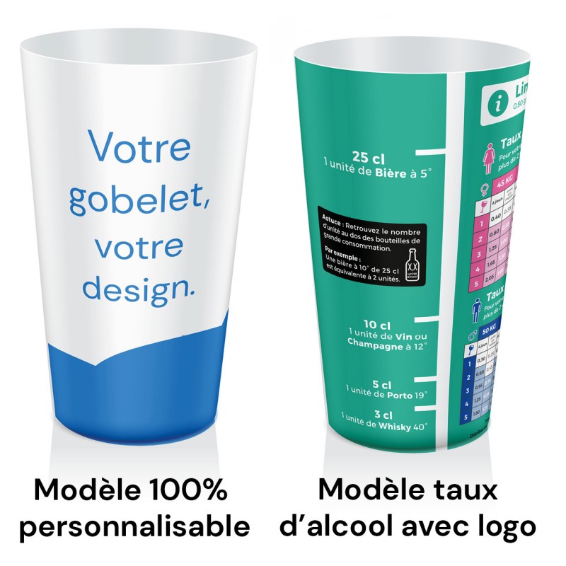 Verre doseur prévention alcool - 100 % personnalisable