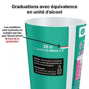 Verre doseur prévention alcool - 100 % personnalisable