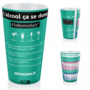 Verre doseur prévention alcool - 100 % personnalisable