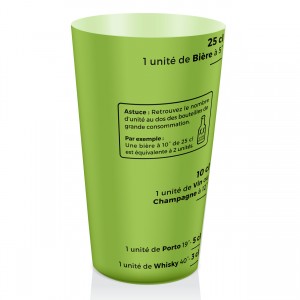 gobelet doseur d'alcool vert, celui qui conduit c'est celui qui ne boit pas