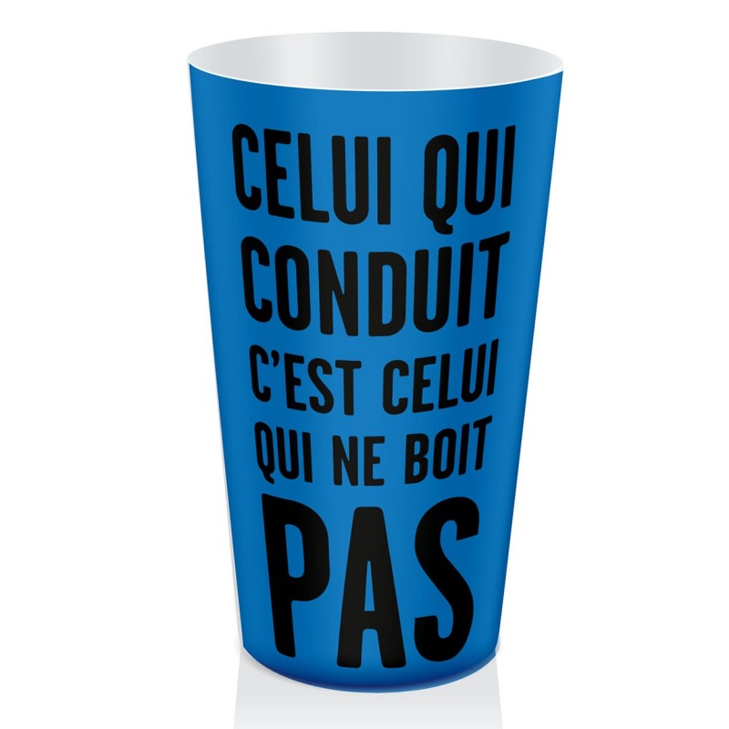 gobelet de sensibilisation aux dangers de l'alcool bleu