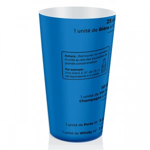 gobelet de sensibilisation aux dangers de l'alcool bleu