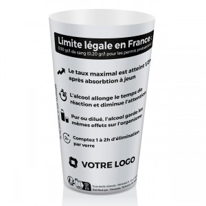 Gobelet de sensibilisation aux risques liés à l'alcoolémie au volant